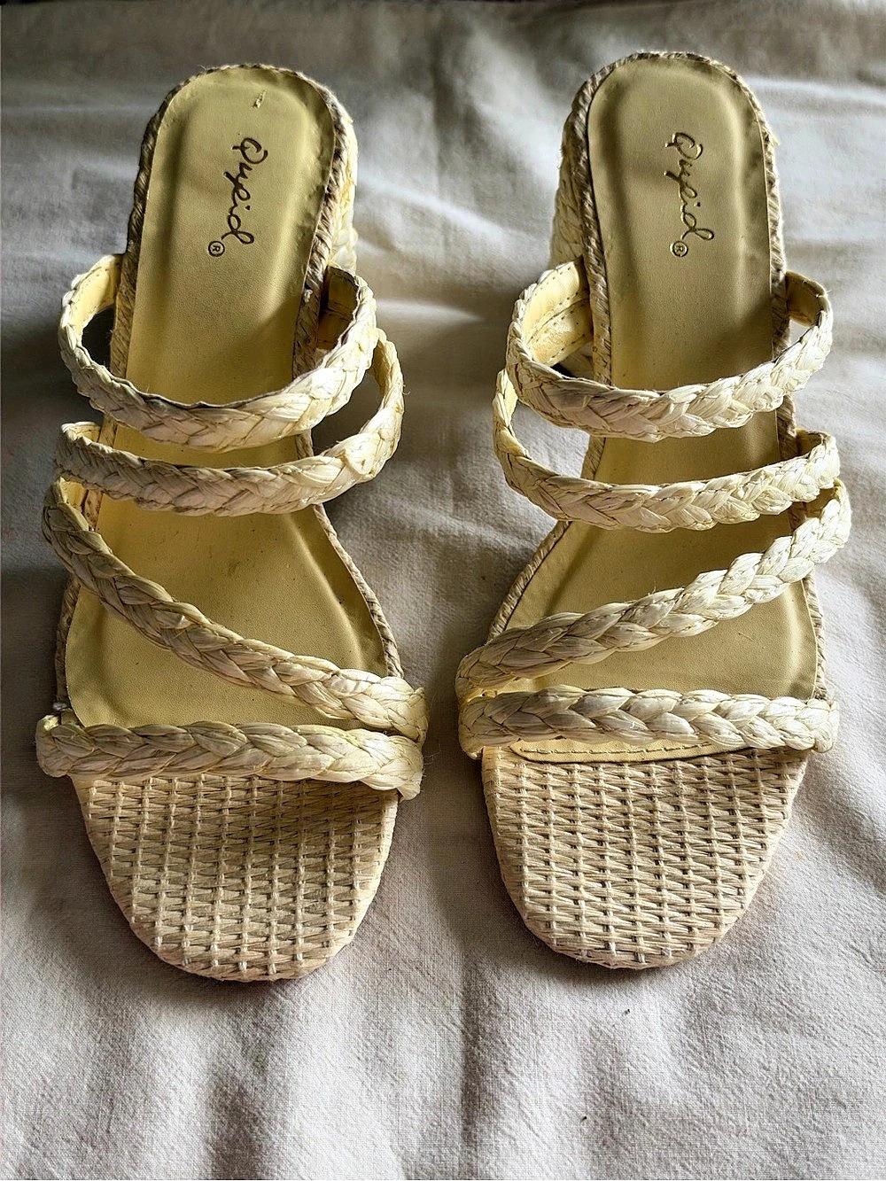 Seychelles Woven Braided Strap Wedge Sandals in Cream